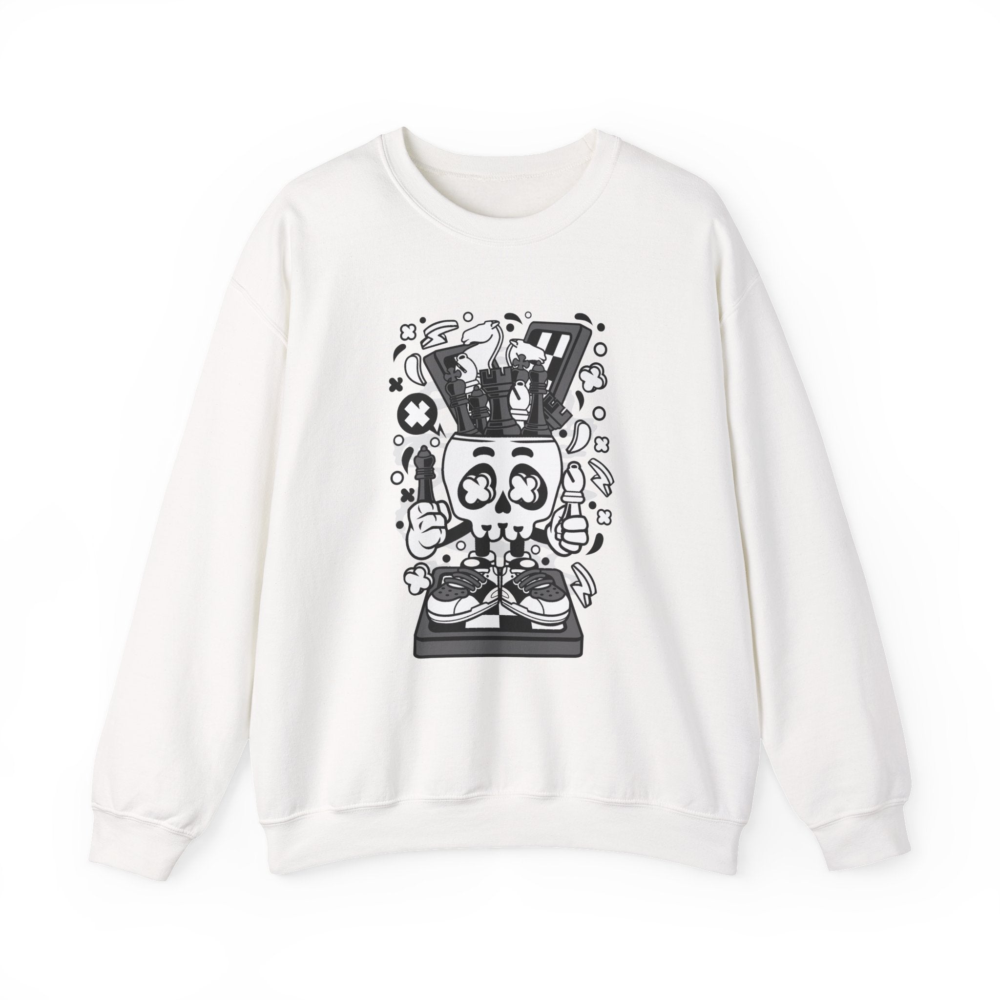Chess Skull Head | Crewneck Sweatshirt