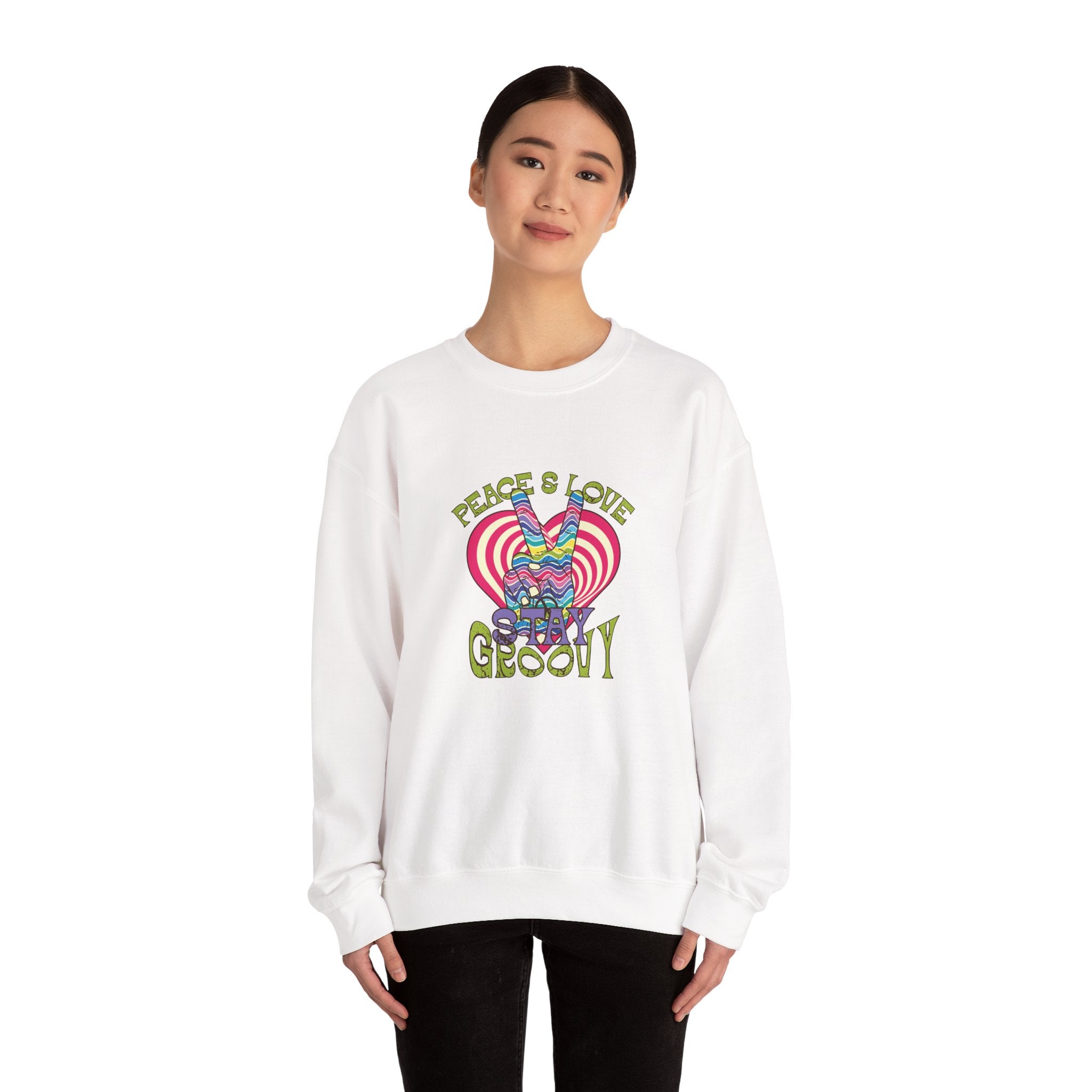 Peace and Love, Stay Groovy | Crewneck Sweatshirt
