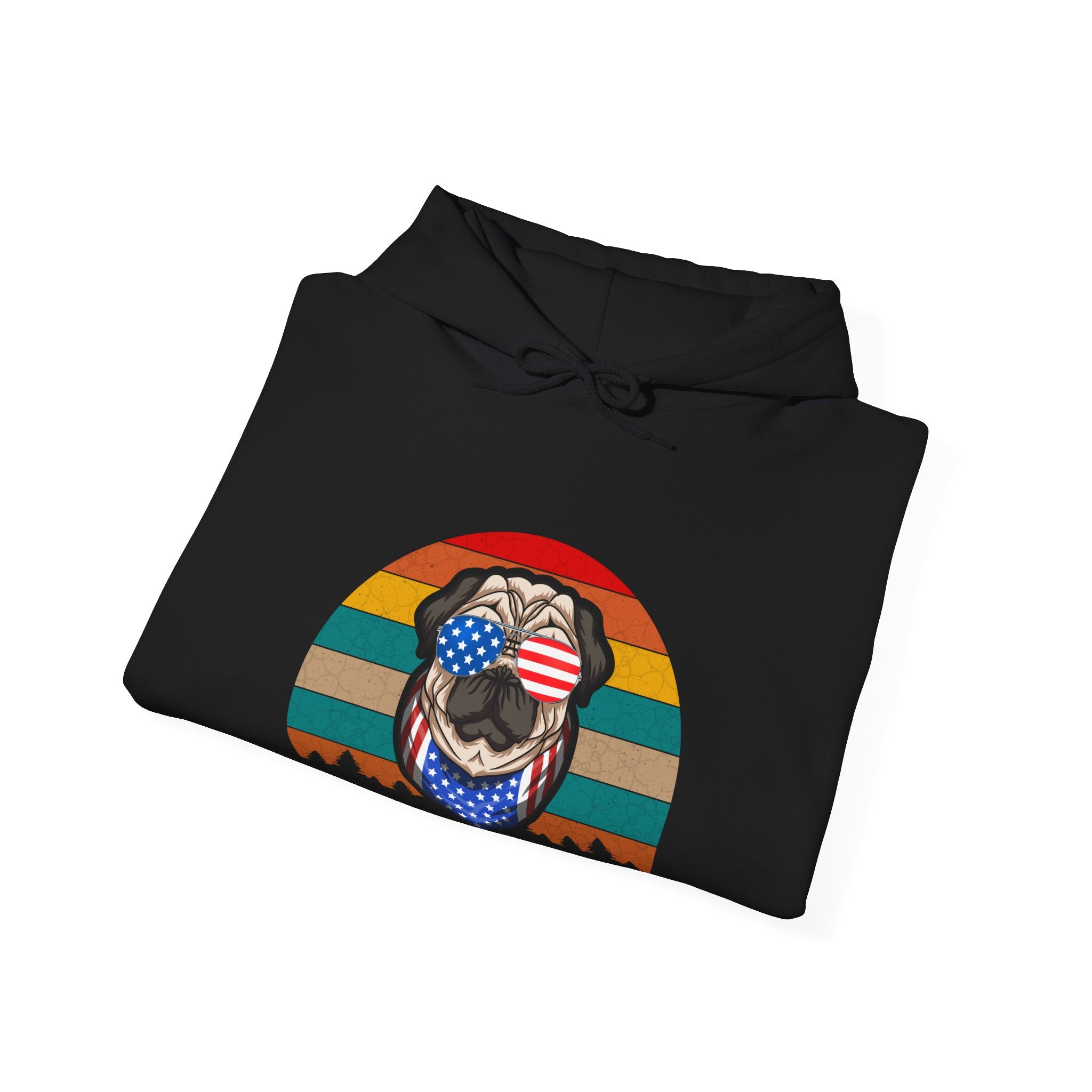Pug With Trees 4th of July | Hoodie