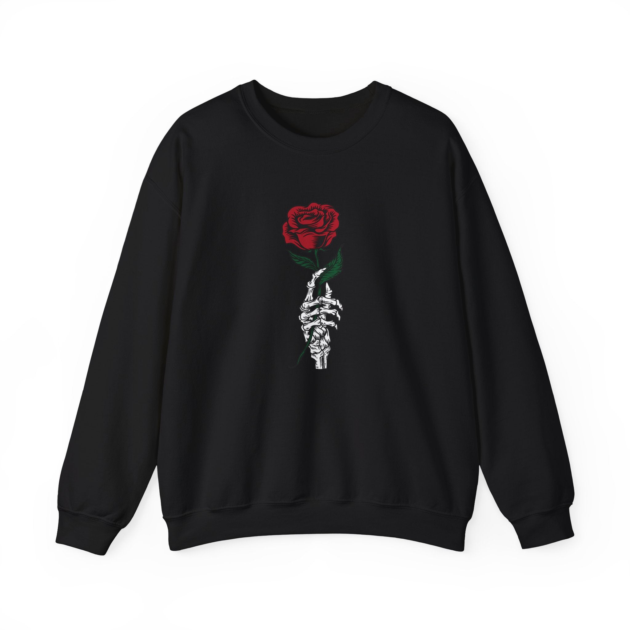 Rose in Skeleton Hand | Crewneck Sweatshirt