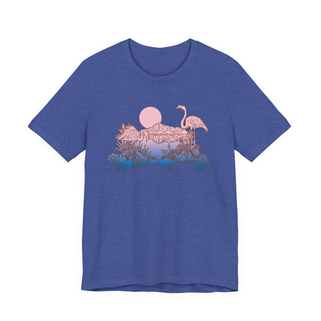 Flamingos in Sunset | Tee