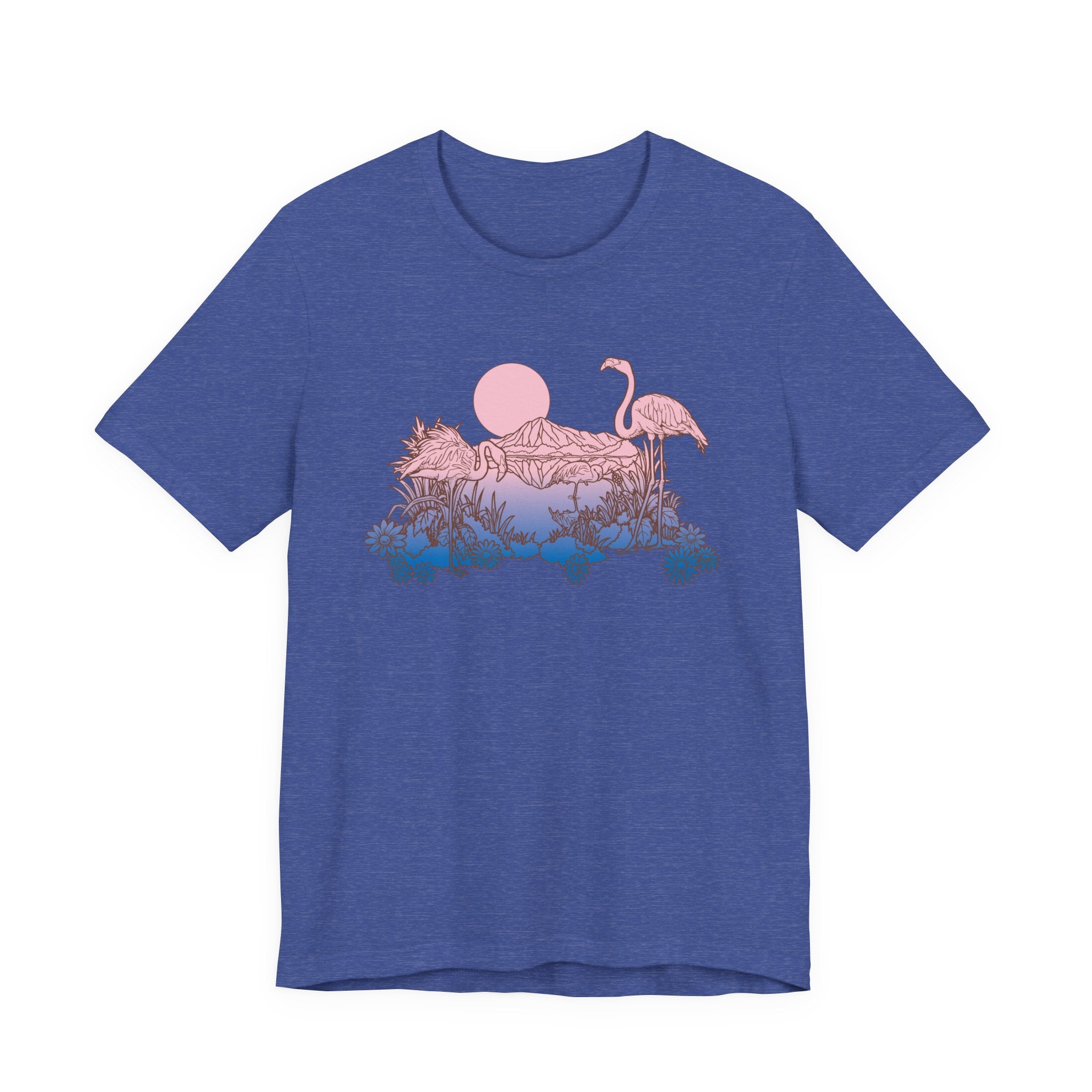 Flamingos in Sunset | Tee