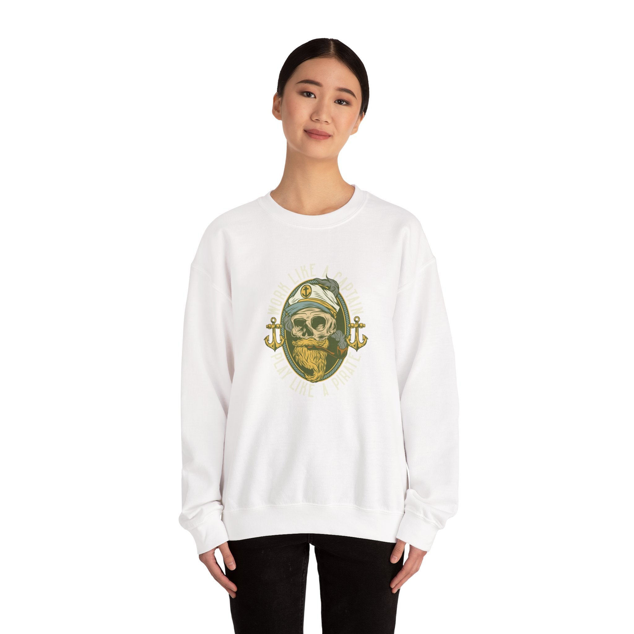 Work Like a Captain, Play Like a Pirate | Crewneck Sweatshirt