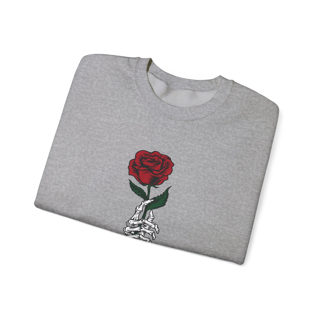 Rose in Skeleton Hand | Crewneck Sweatshirt