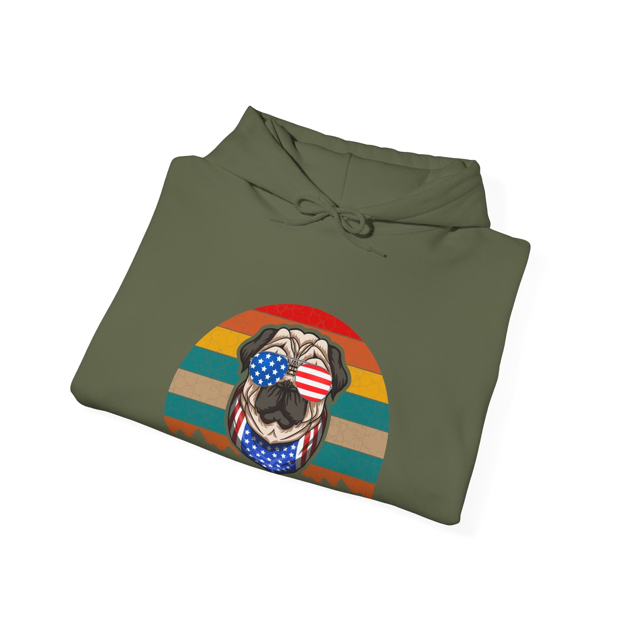 Pug With Trees 4th of July | Hoodie