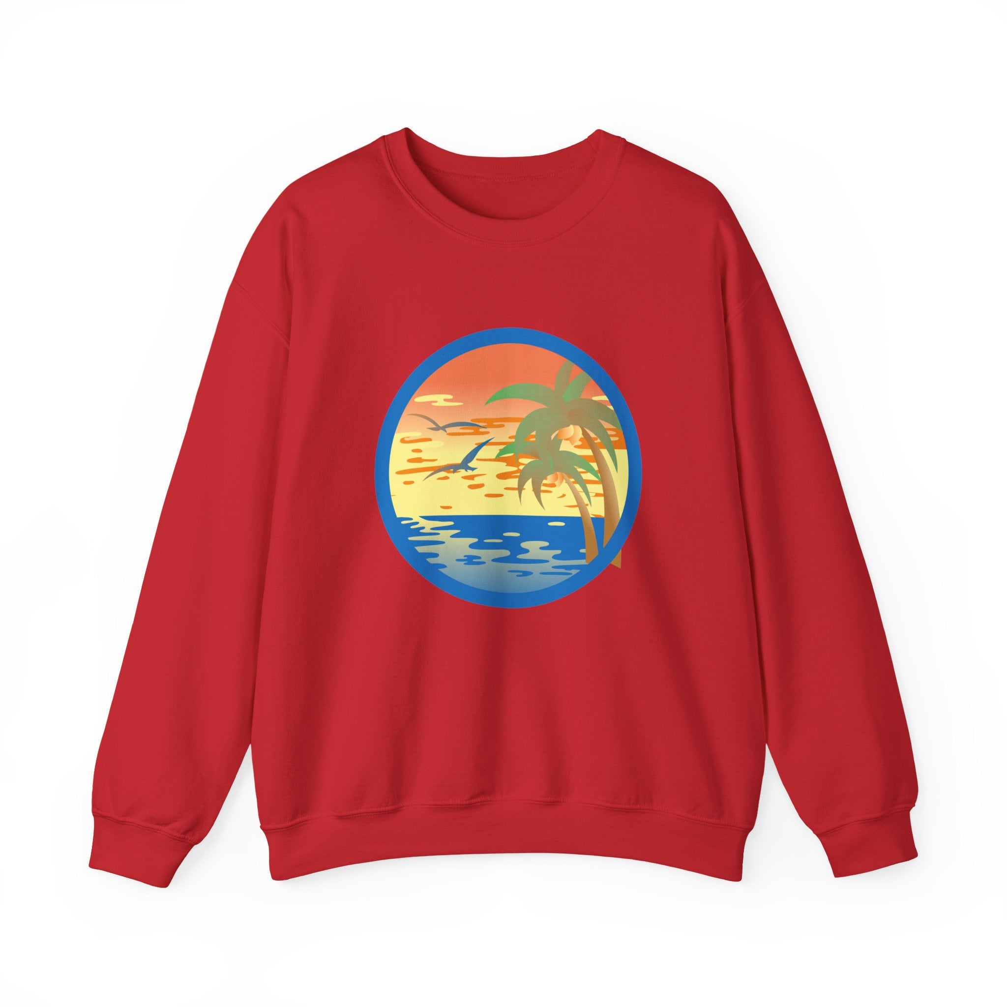 Colored Sunset and Beach | Crewneck Sweatshirt