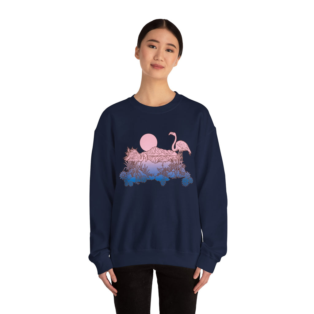 Flamingos in Sunset | Crewneck Sweatshirt