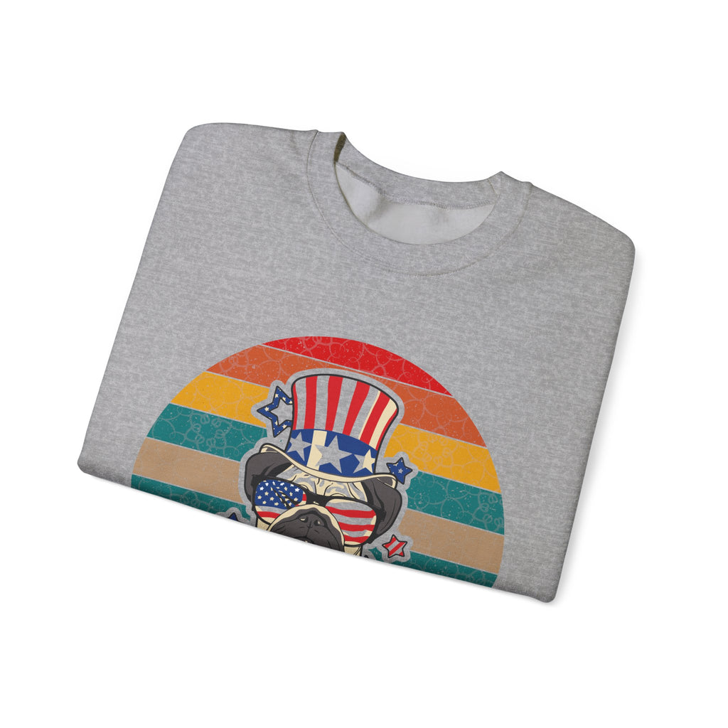American White Pug Dog | Crewneck Sweatshirt