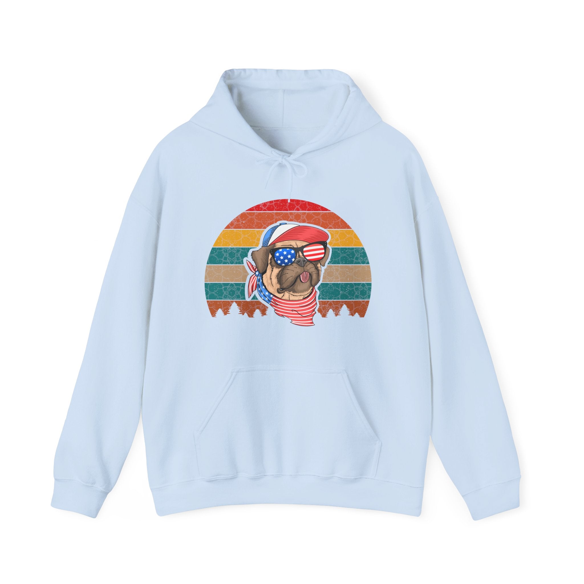 American Pug With Trees | Hoodie