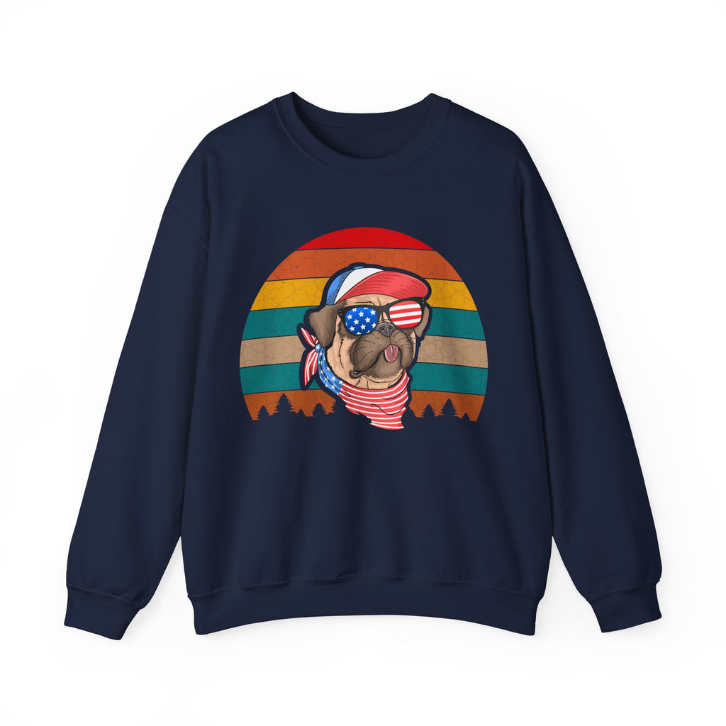 Co American Pug With Trees | Crewneck Sweatshirt