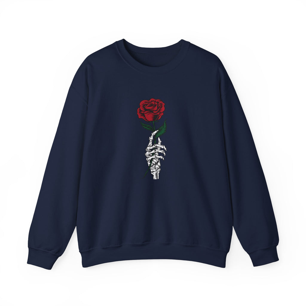 Rose in Skeleton Hand | Crewneck Sweatshirt