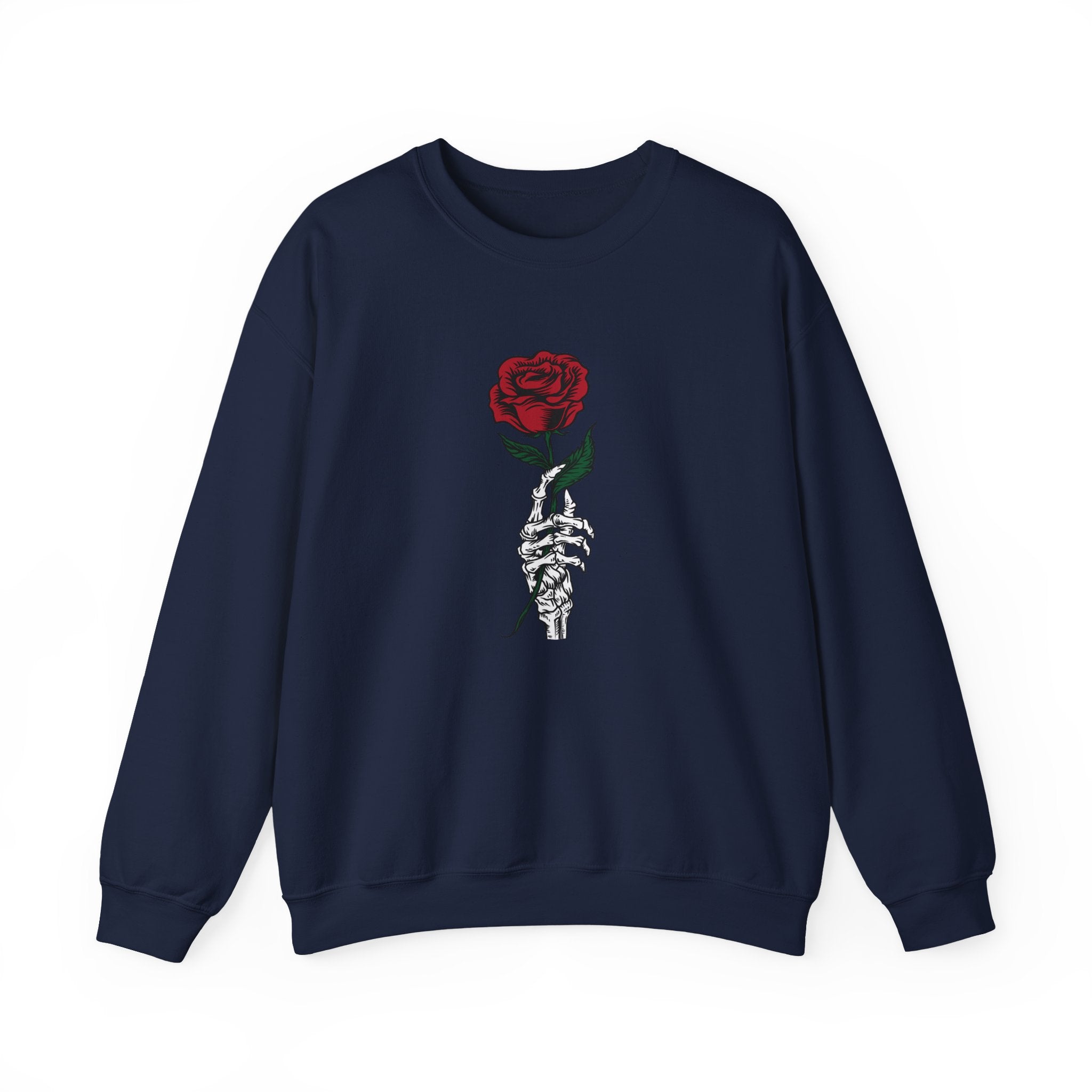 Rose in Skeleton Hand | Crewneck Sweatshirt