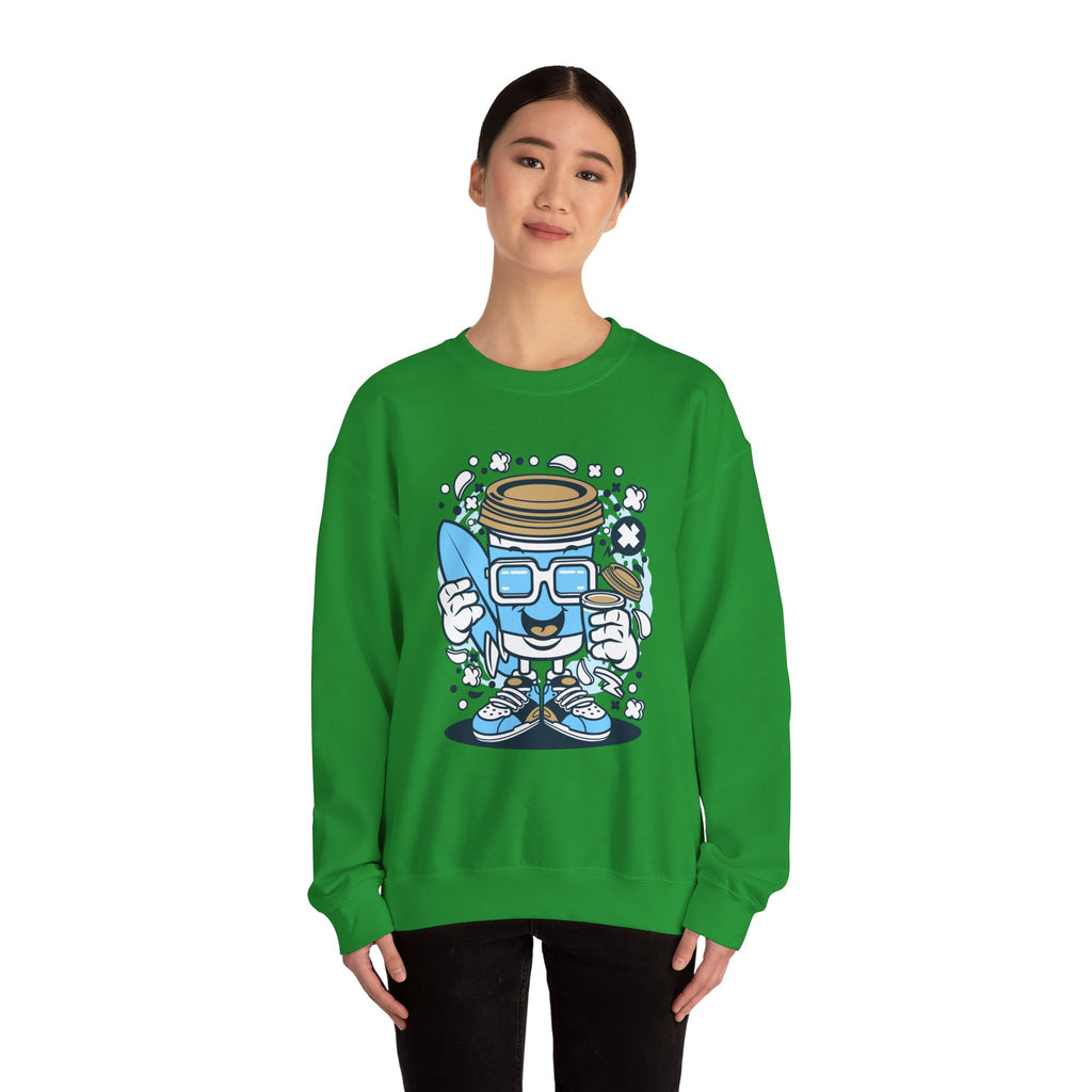 Coffee Cup Surfer | Crewneck Sweatshirt