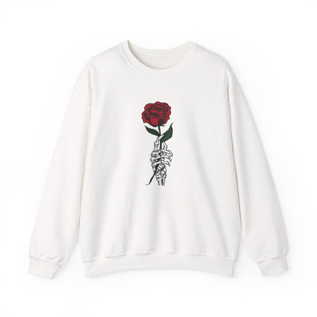 Rose in Skeleton Hand | Crewneck Sweatshirt
