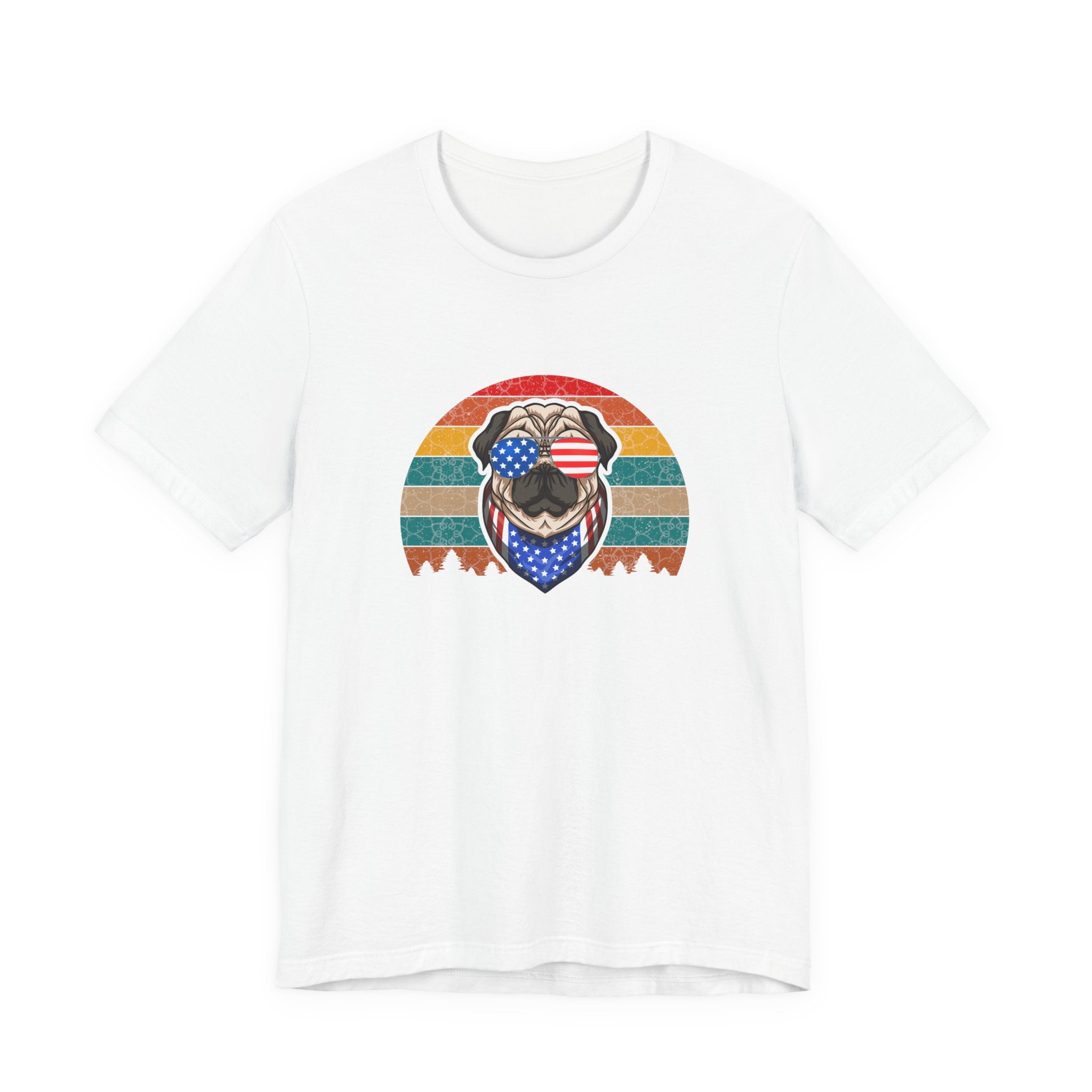 Pug With Trees 4th of July | Tee