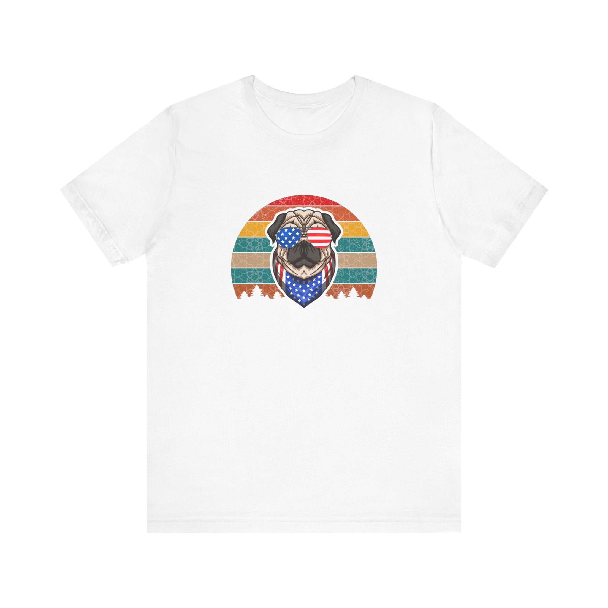 Pug With Trees 4th of July | Tee