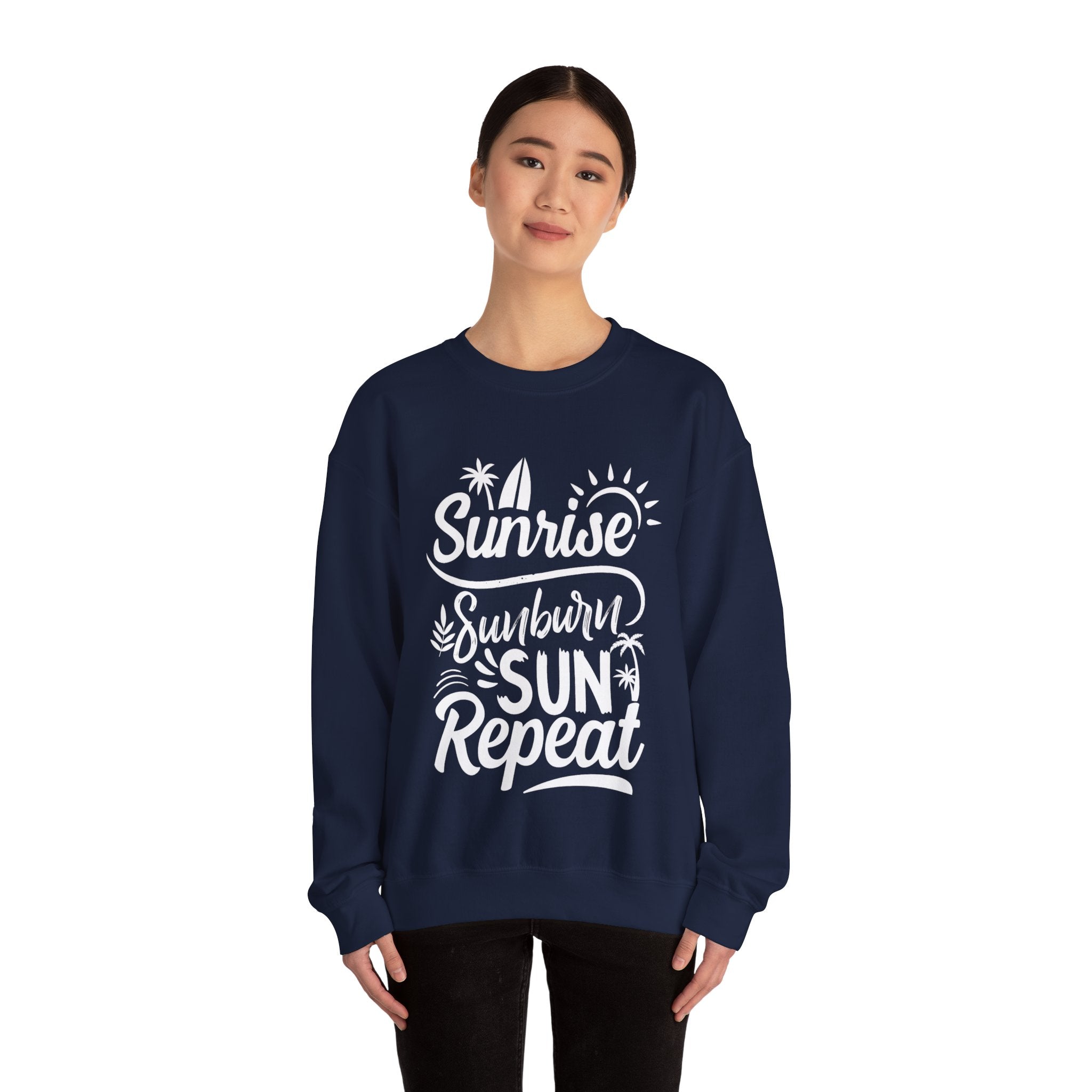 Sunrise, Sunburn, Sun, Repeat | Crewneck Sweatshirt