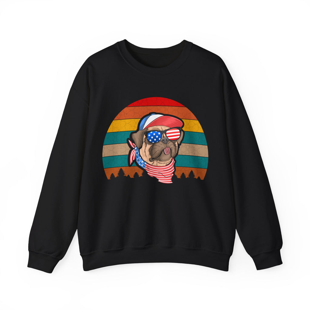 Co American Pug With Trees | Crewneck Sweatshirt