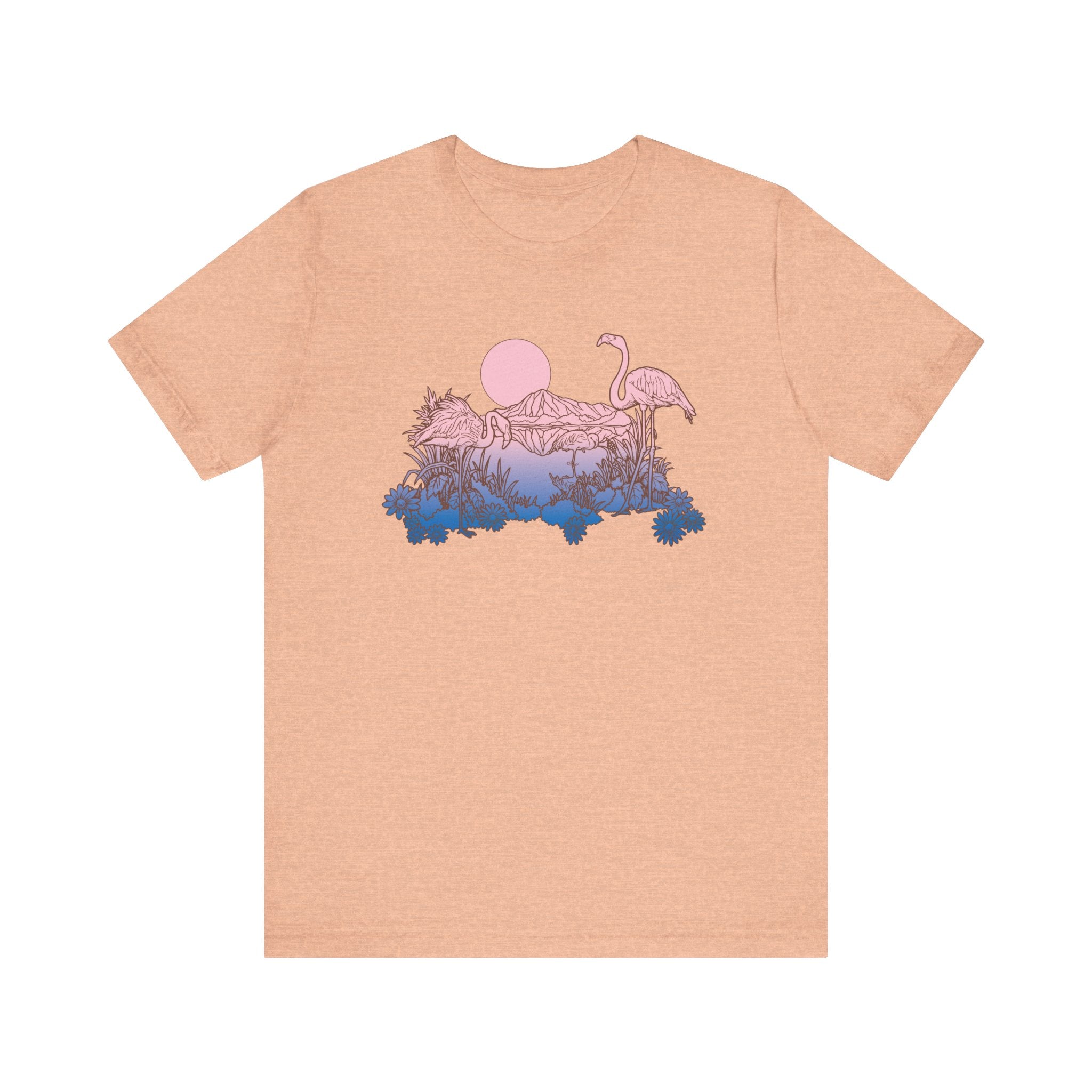 Flamingos in Sunset | Tee