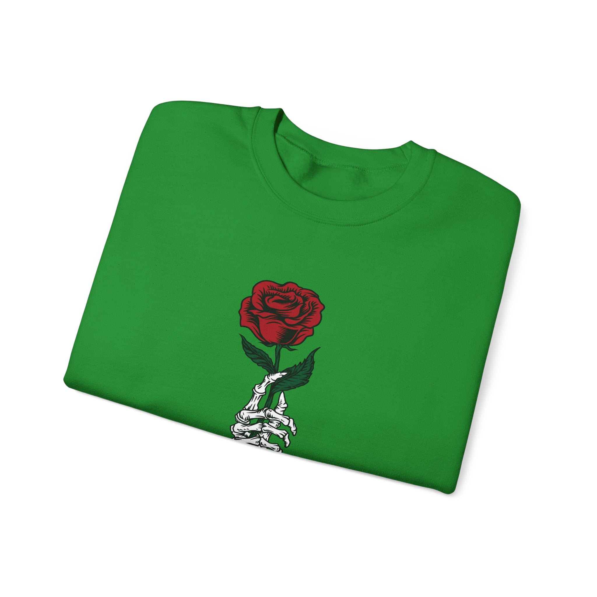 Rose in Skeleton Hand | Crewneck Sweatshirt
