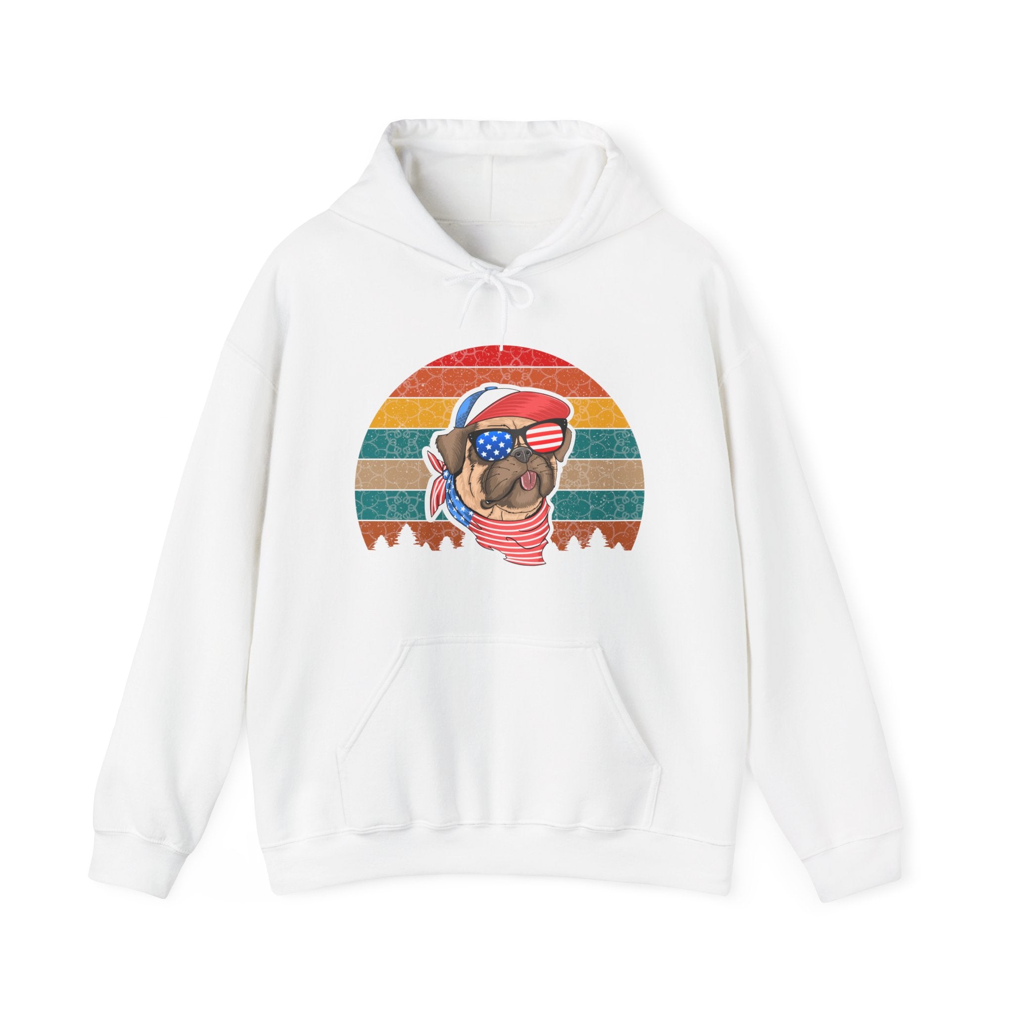 American Pug With Trees | Hoodie