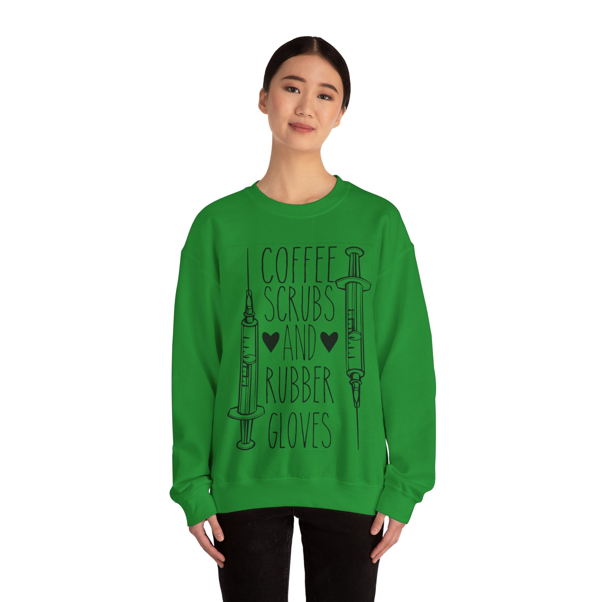 Coffee, Scrubs, and Rubber Gloves | Crewneck Sweatshirt