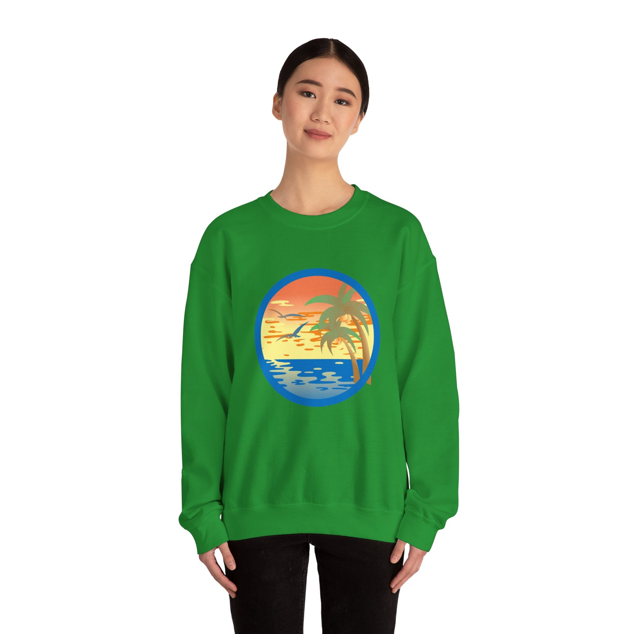 Colored Sunset and Beach | Crewneck Sweatshirt