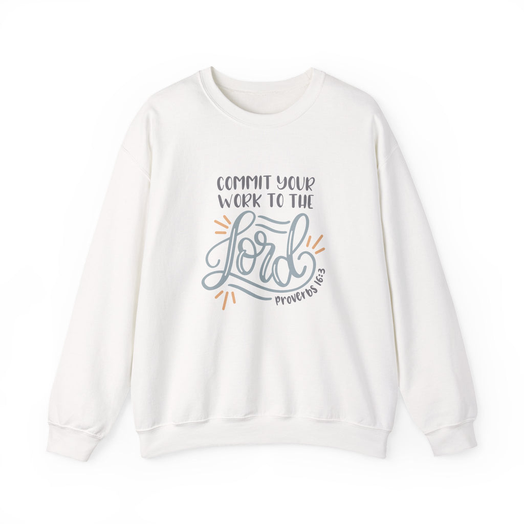 Commit Your Work to the Lord Proverbs 16:3 | Crewneck Sweatshirt