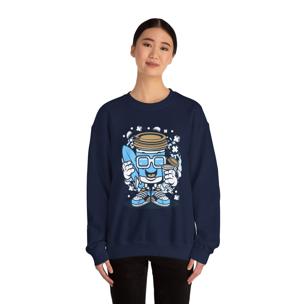 Coffee Cup Surfer | Crewneck Sweatshirt