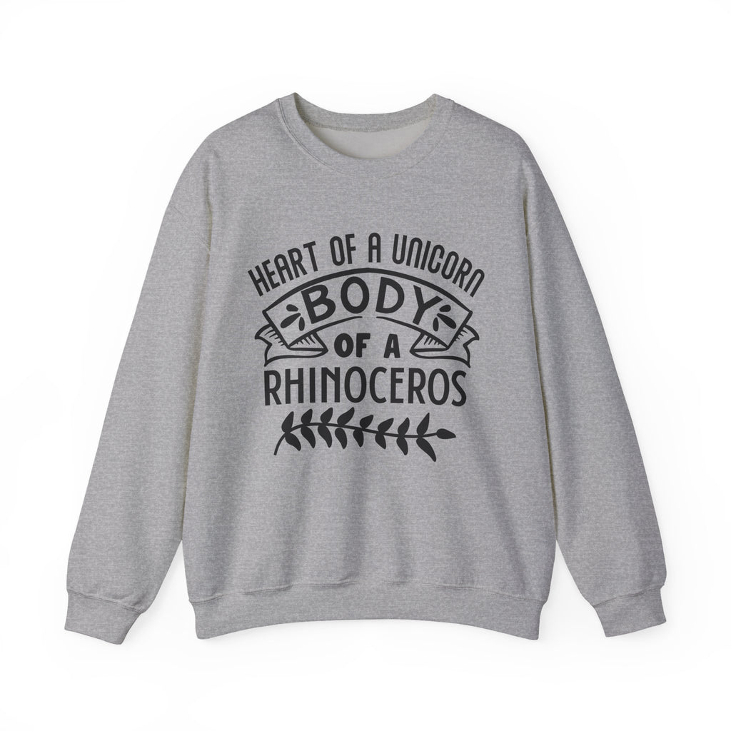 Heart of a Unicorn, Body of a Rhinoceros | Crewneck Sweatshirt