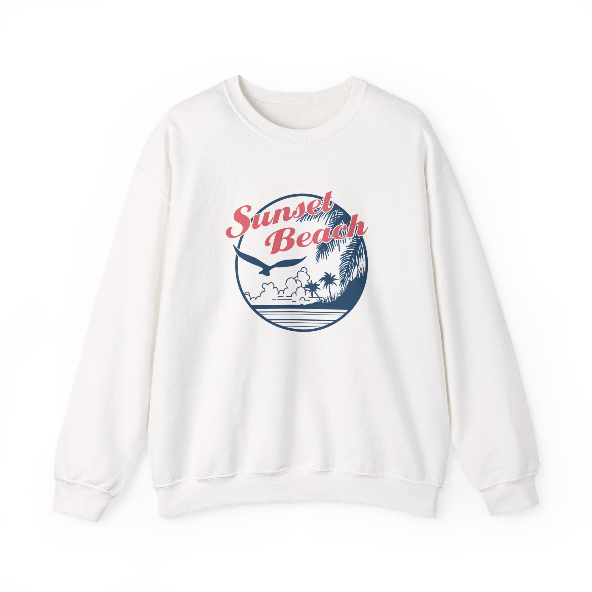 Sunset Beach, Birds and Ocean | Crewneck Sweatshirt
