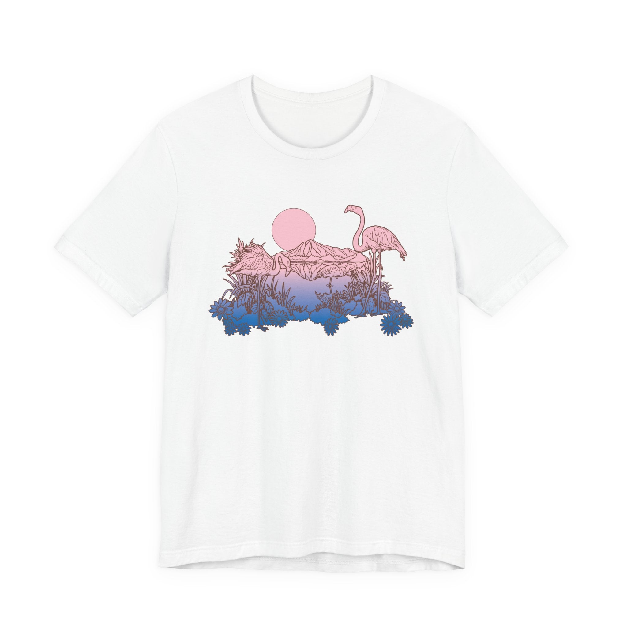 Flamingos in Sunset | Tee