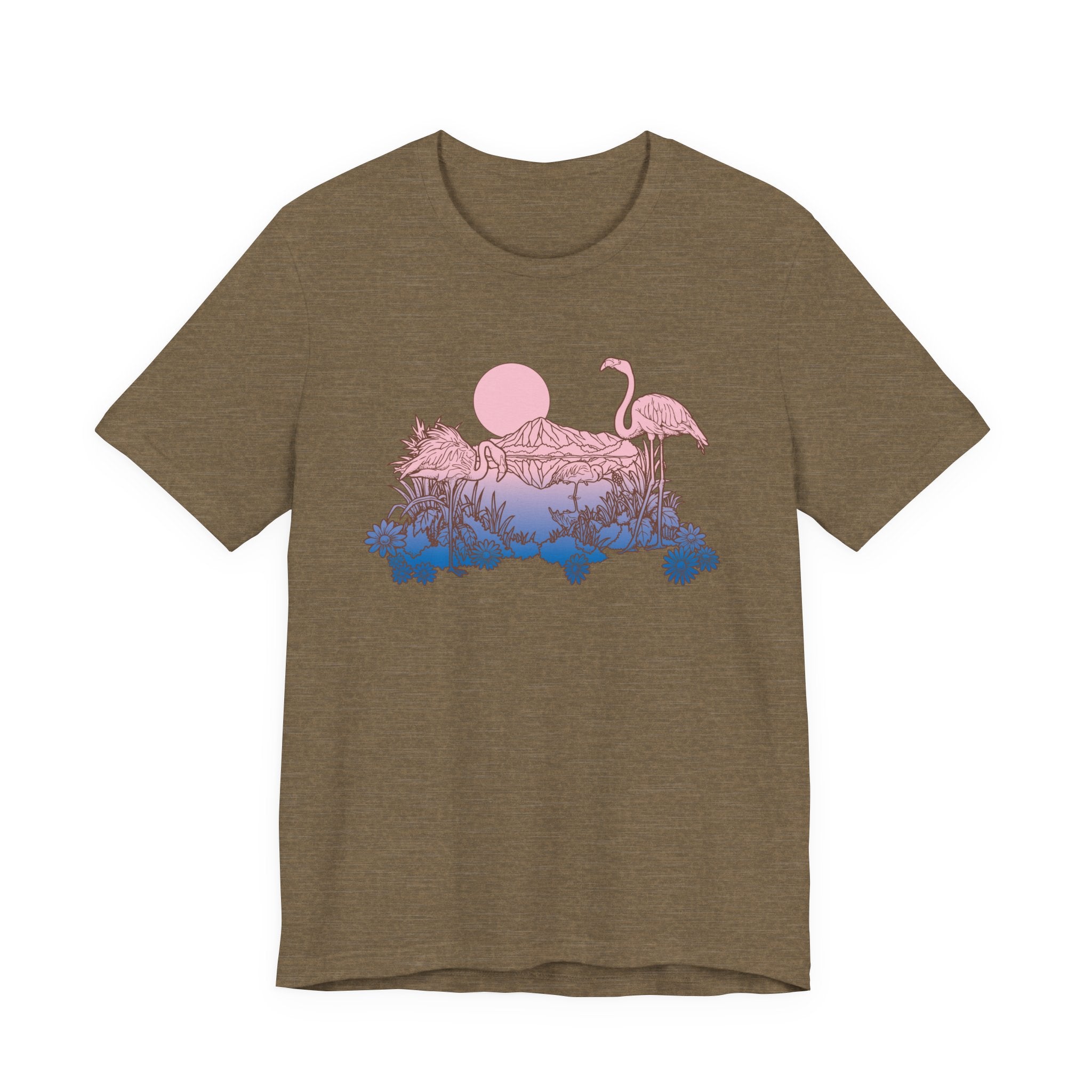 Flamingos in Sunset | Tee