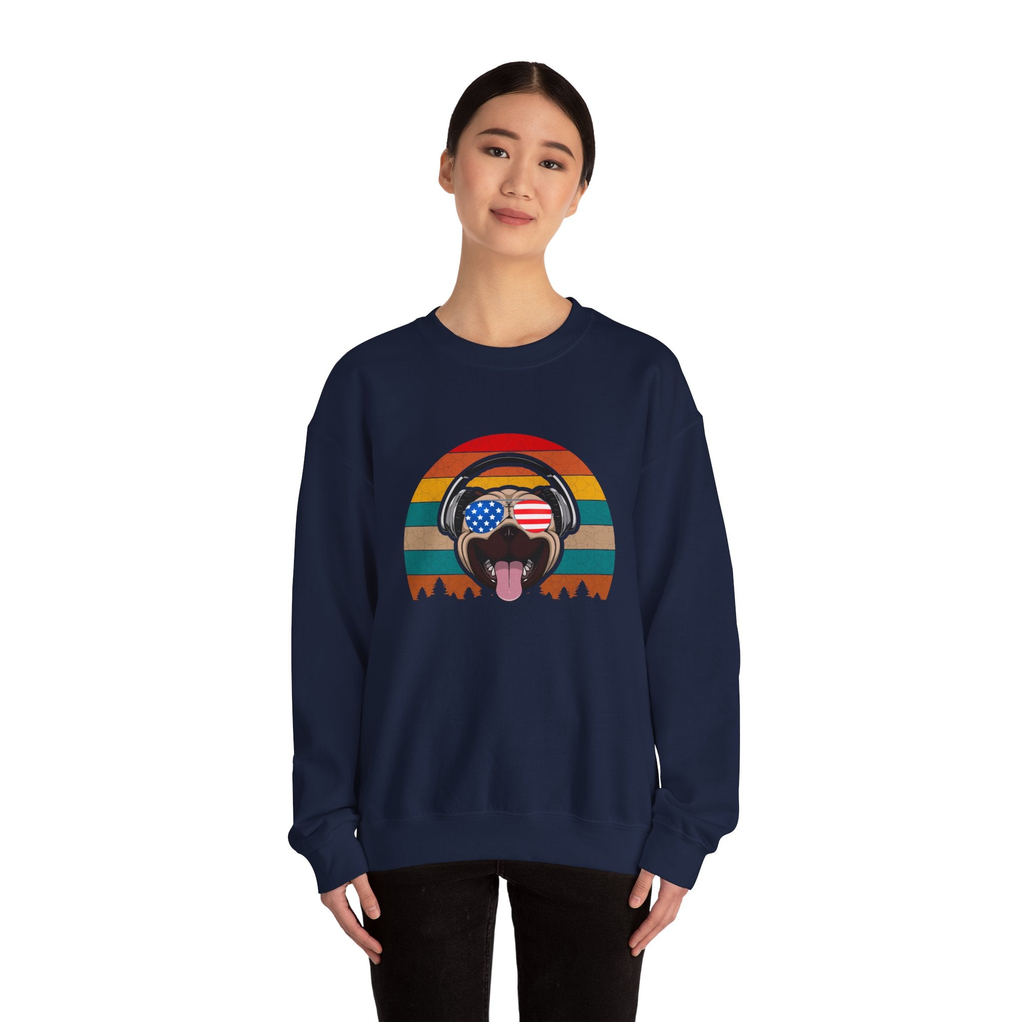 Happy American Pug | Crewneck Sweatshirt