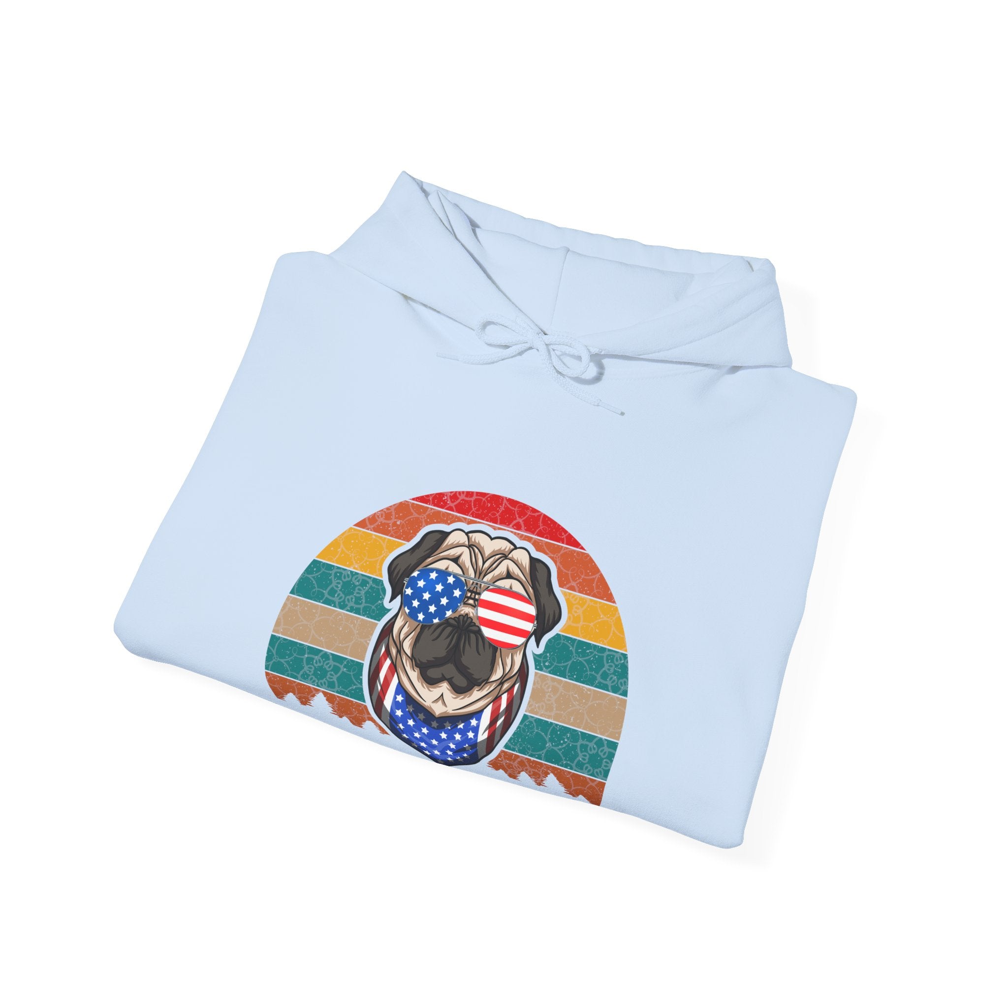 Pug With Trees 4th of July | Hoodie