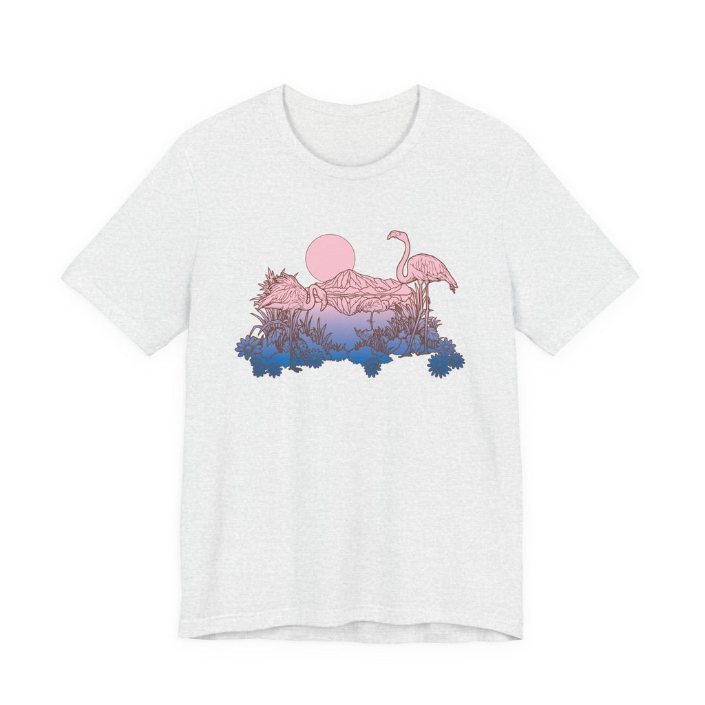 Flamingos in Sunset | Tee