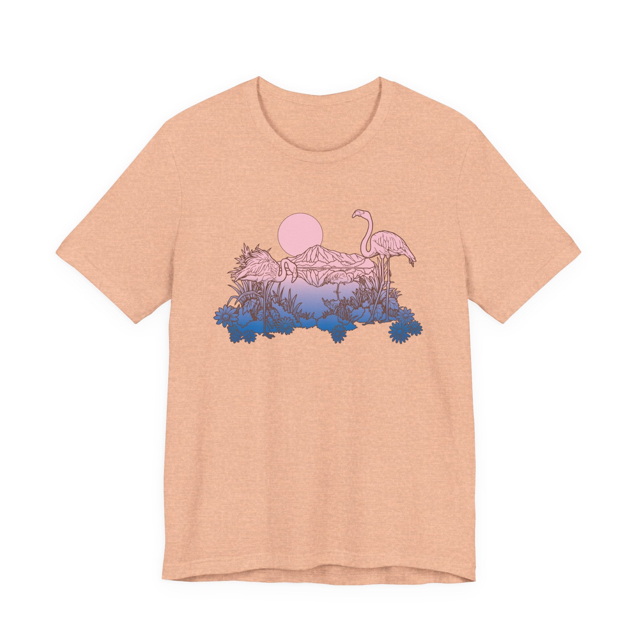Flamingos in Sunset | Tee
