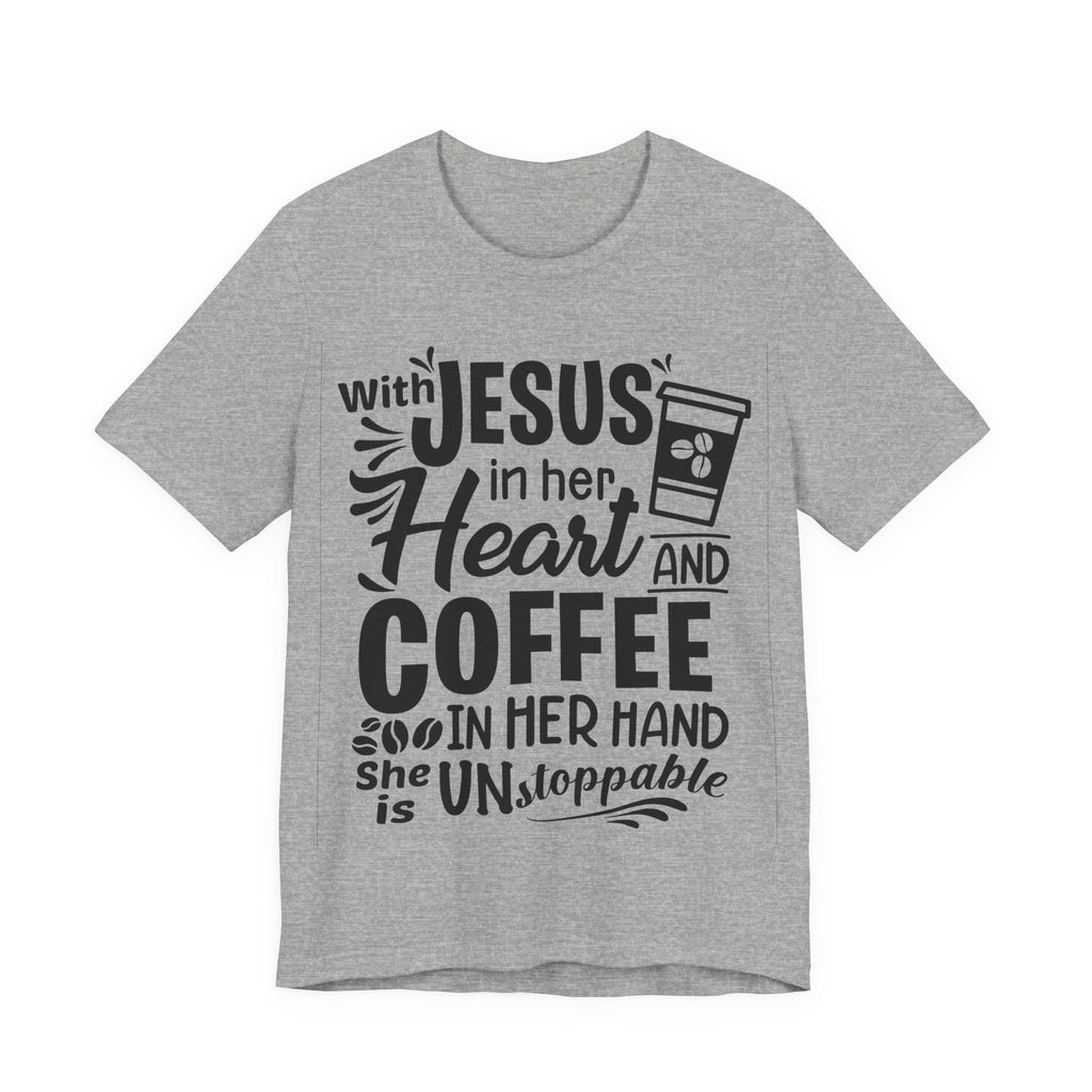With Jesus in Her Heart and Coffee in Her Hand | Tee