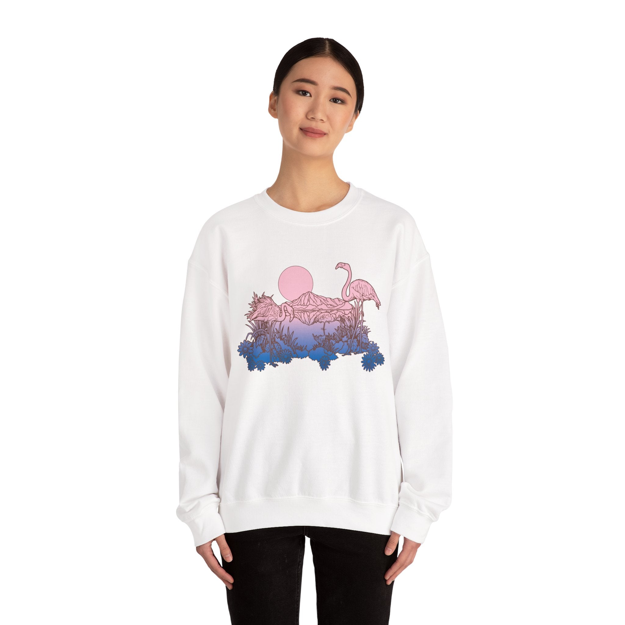 Flamingos in Sunset | Crewneck Sweatshirt