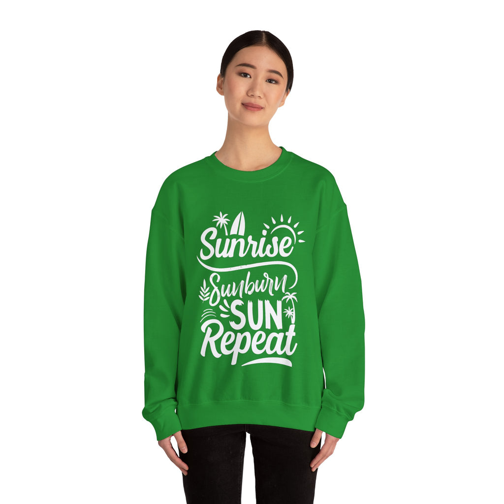 Sunrise, Sunburn, Sun, Repeat | Crewneck Sweatshirt