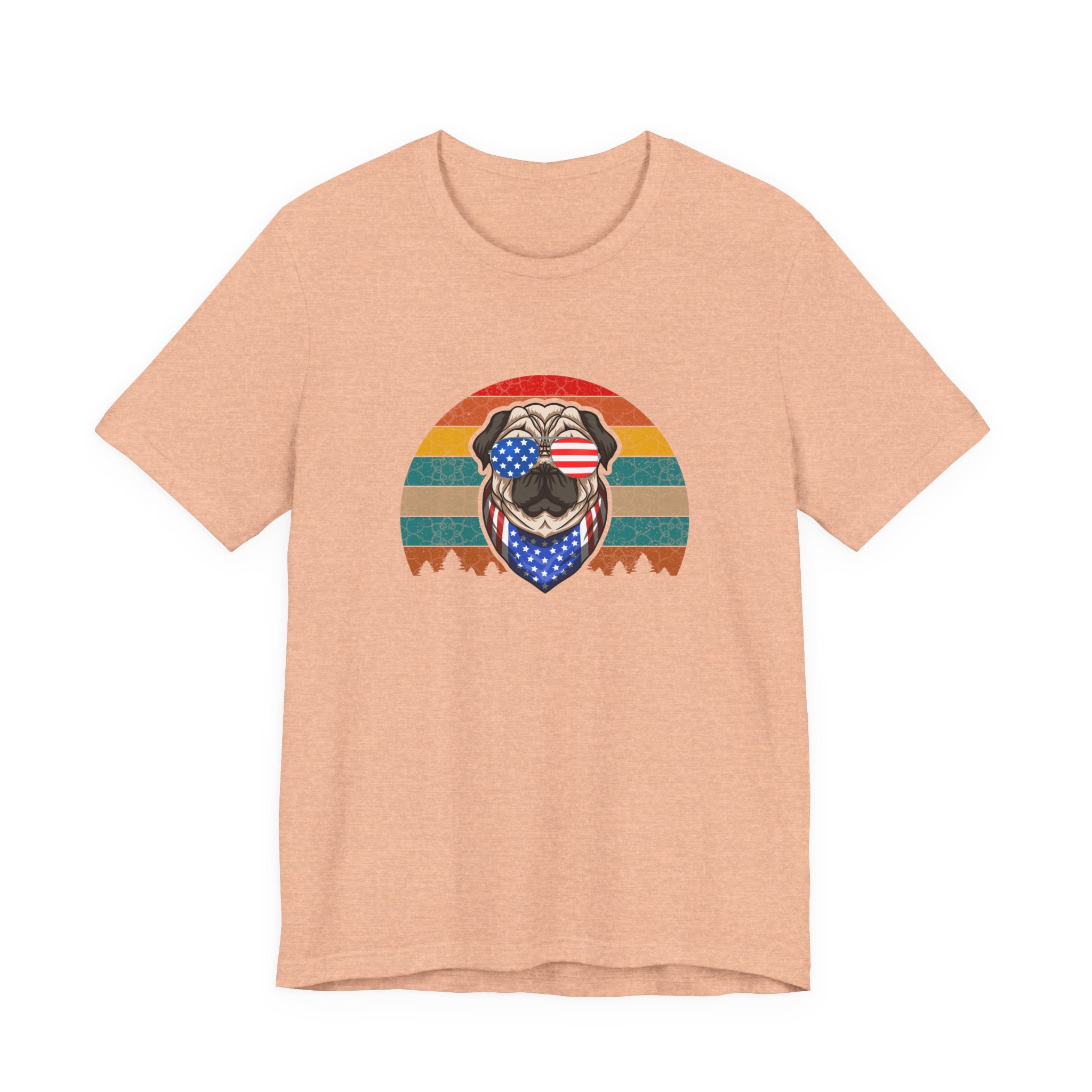 Pug With Trees 4th of July | Tee