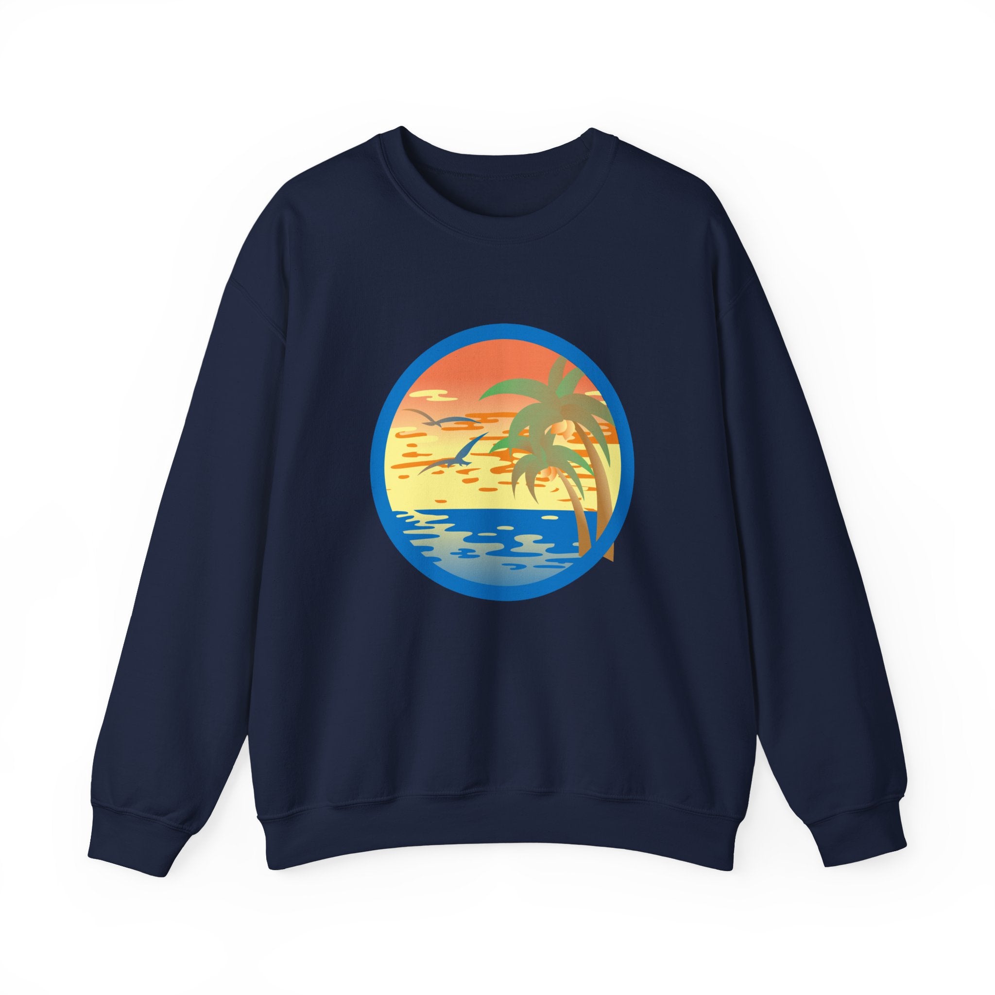 Colored Sunset and Beach | Crewneck Sweatshirt