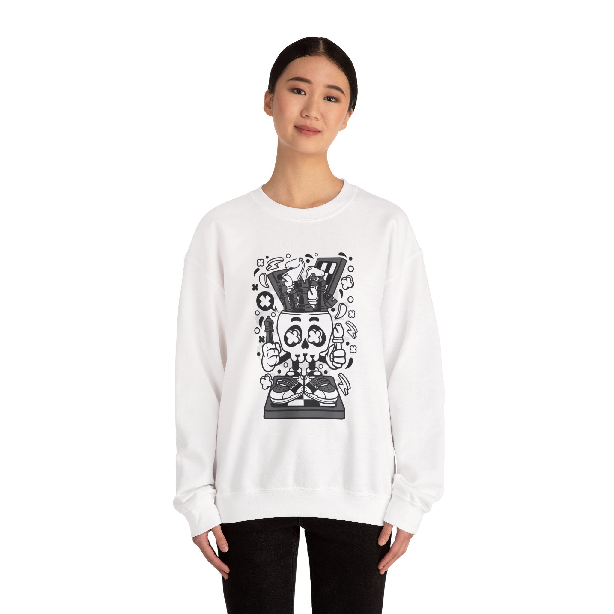 Chess Skull Head | Crewneck Sweatshirt