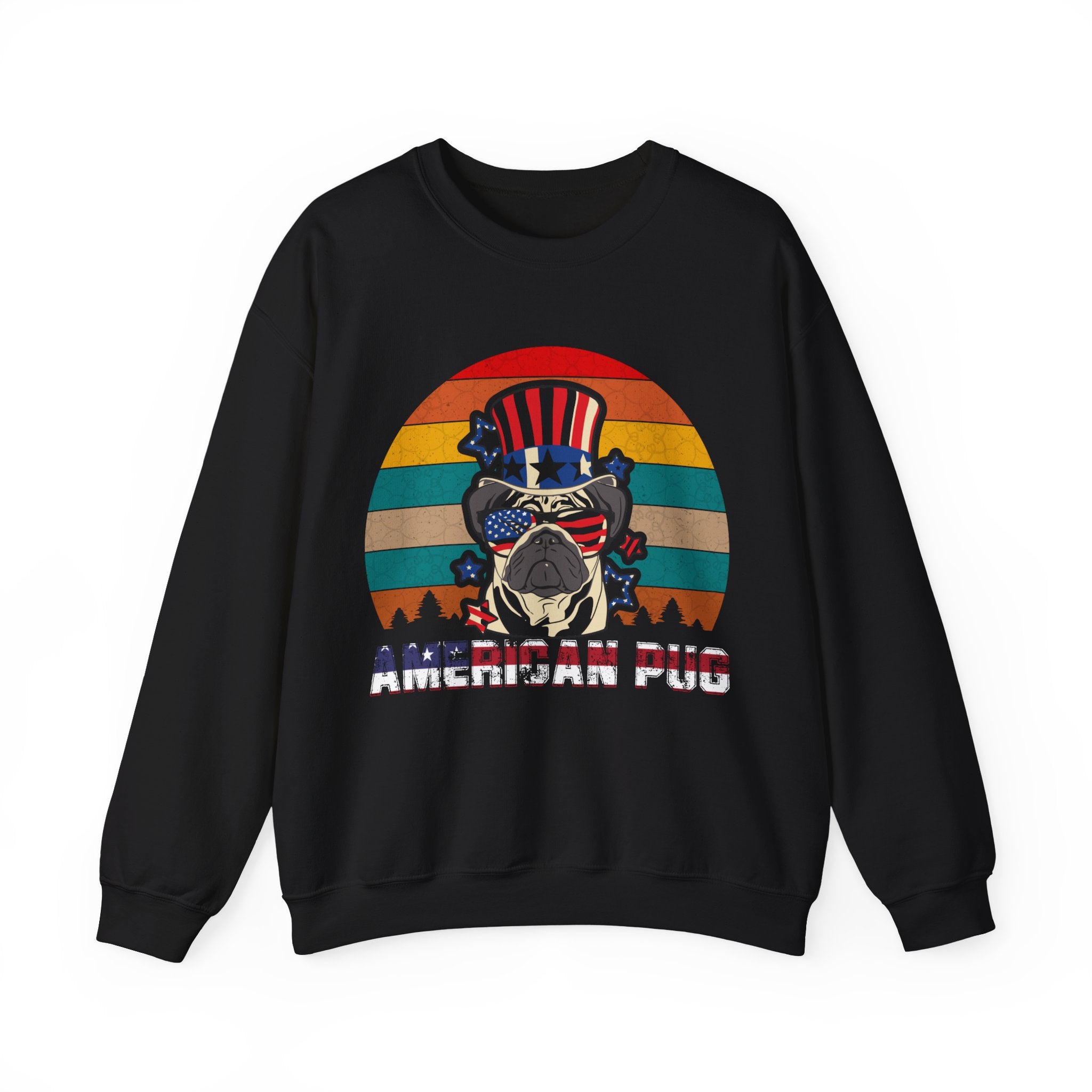 American White Pug Dog | Crewneck Sweatshirt