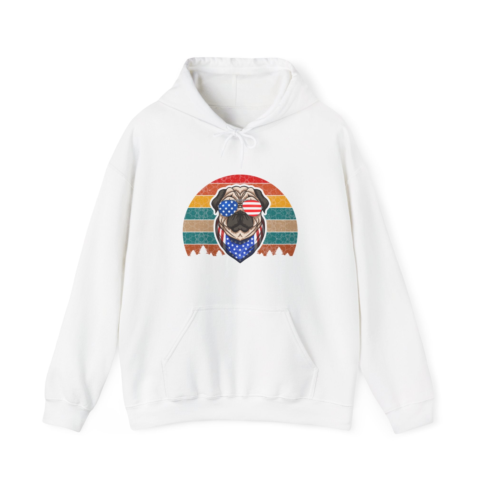 Pug With Trees 4th of July | Hoodie