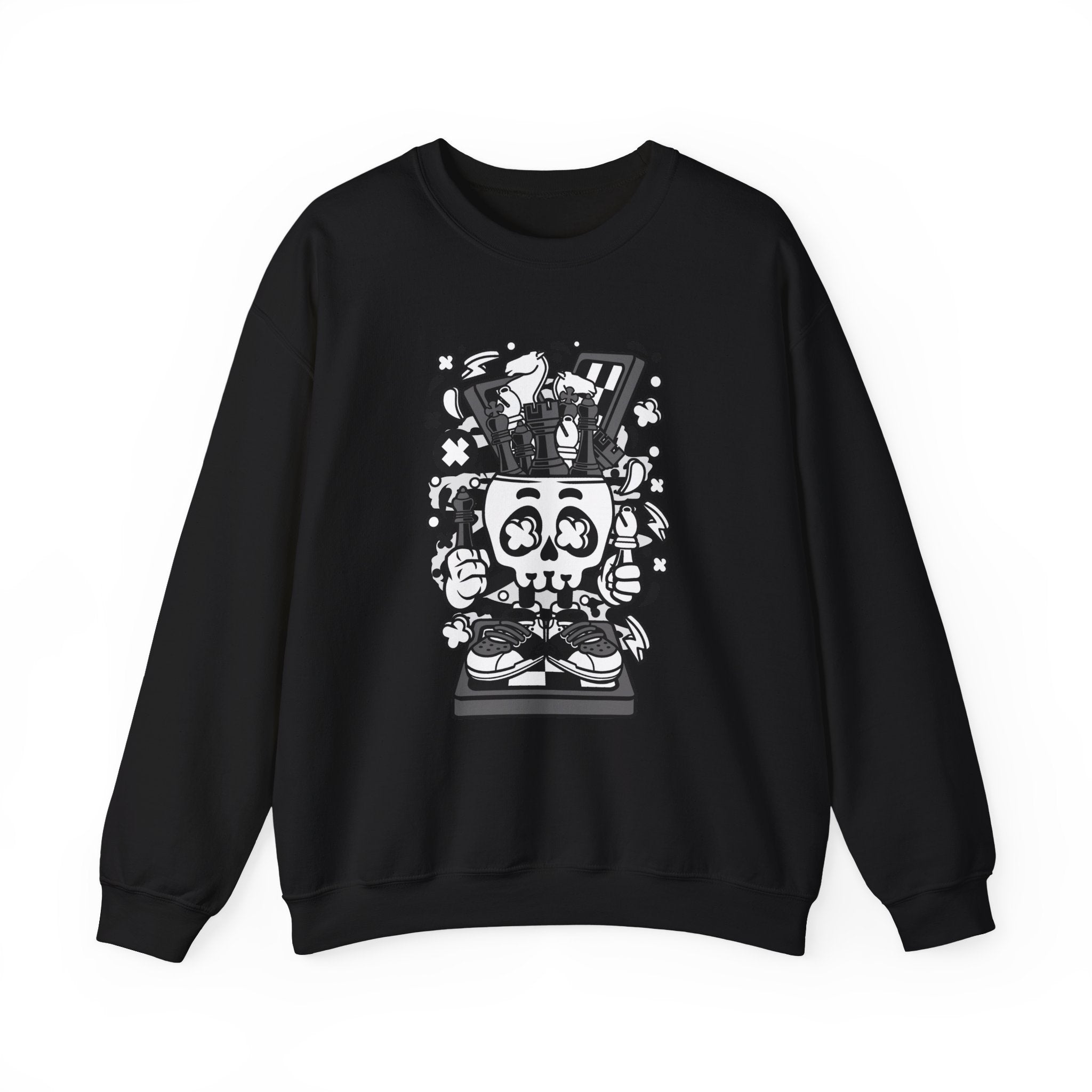 Chess Skull Head | Crewneck Sweatshirt