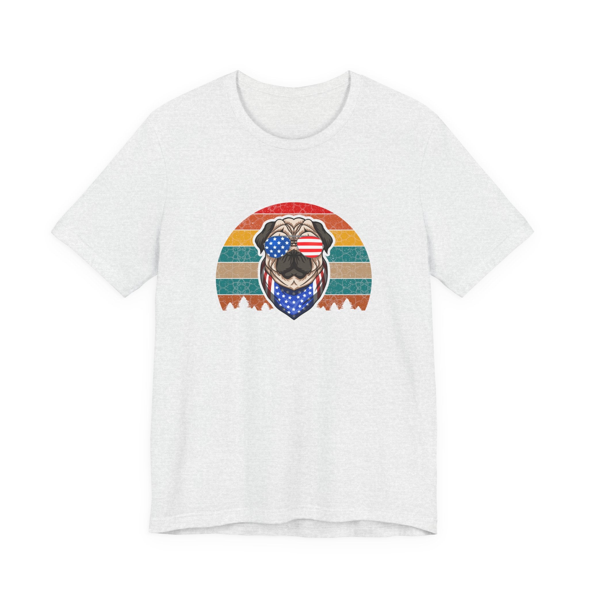 Pug With Trees 4th of July | Tee