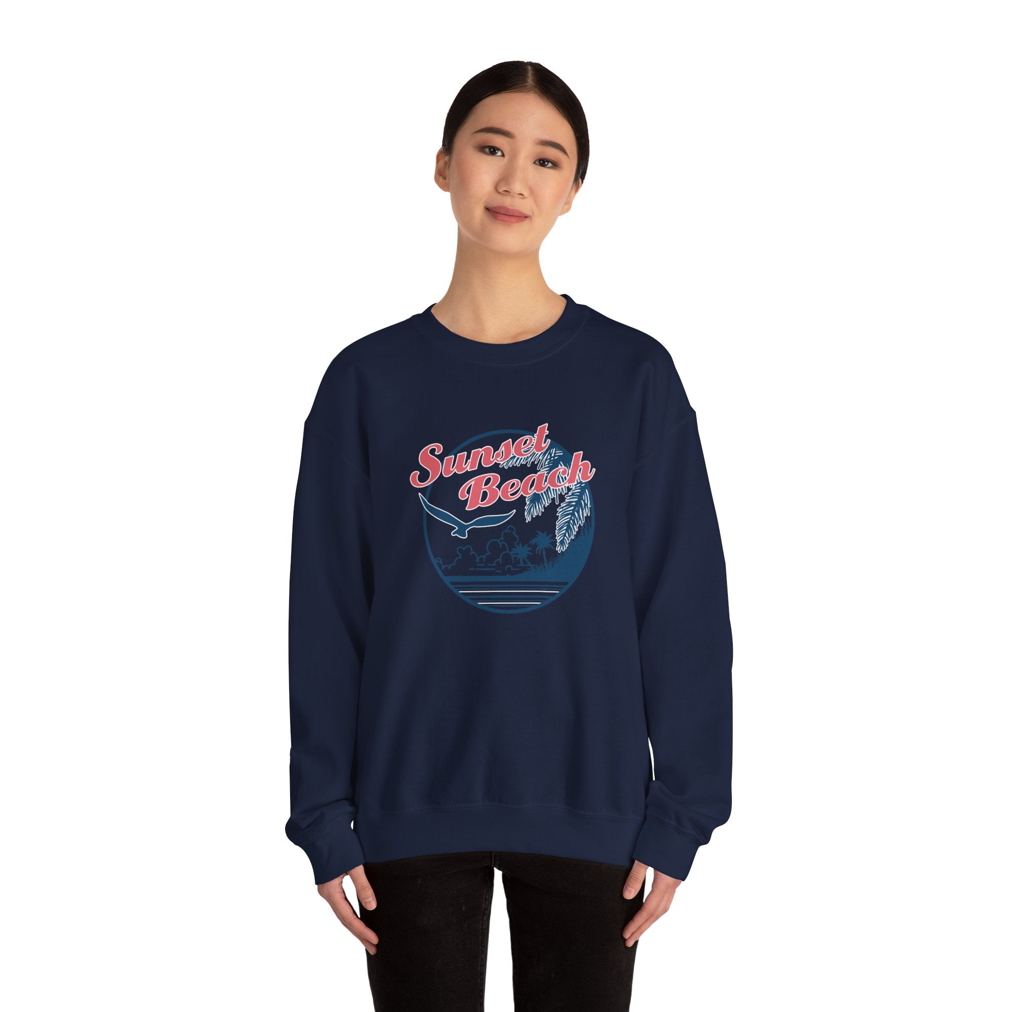 Sunset Beach, Birds and Ocean | Crewneck Sweatshirt