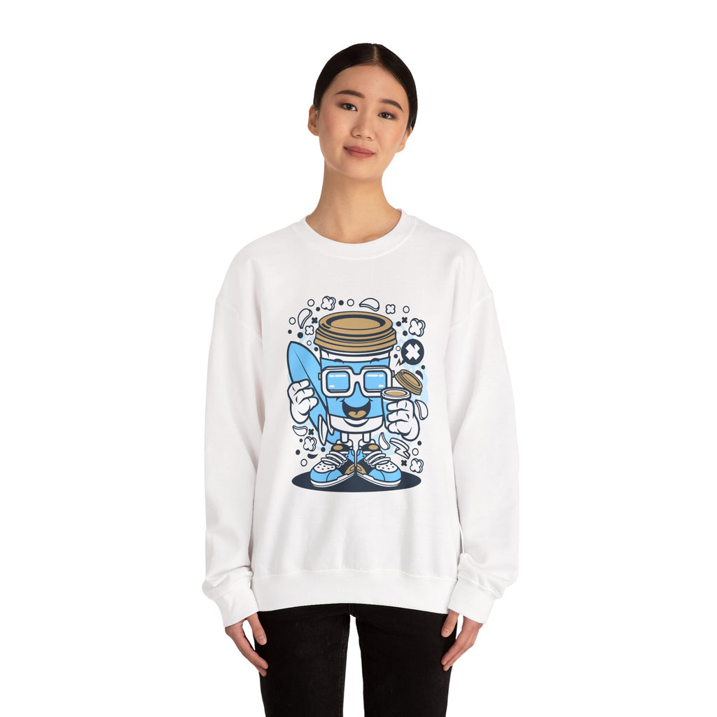 Coffee Cup Surfer | Crewneck Sweatshirt