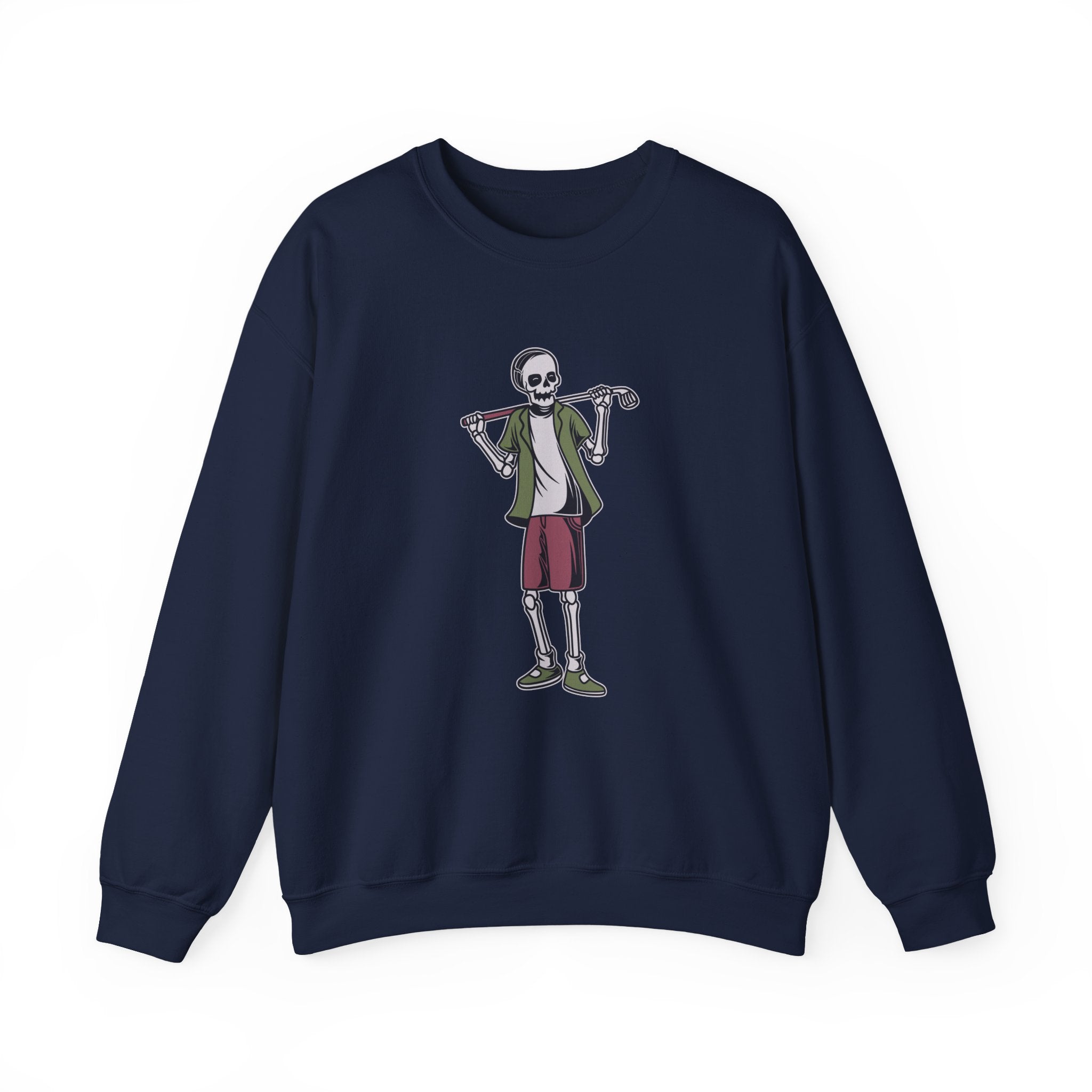 Standing Skeleton Golfer | Crewneck Sweatshirt